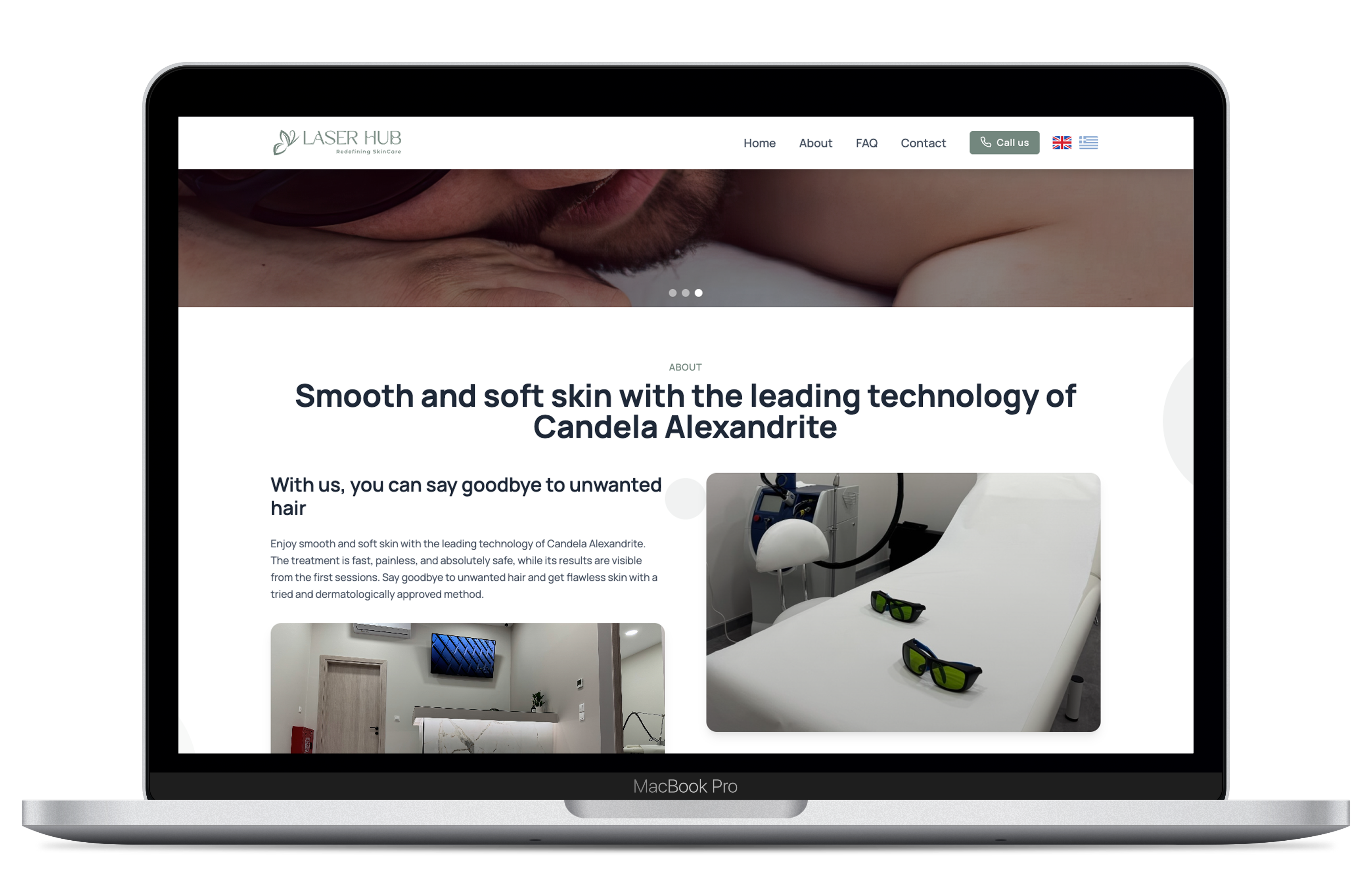 MacBook Pro displaying one of our beautiful website designs